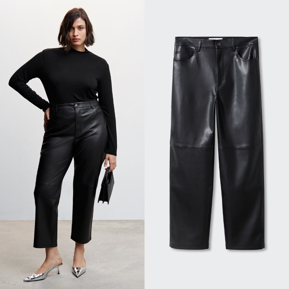 MANGO Faux leather pants